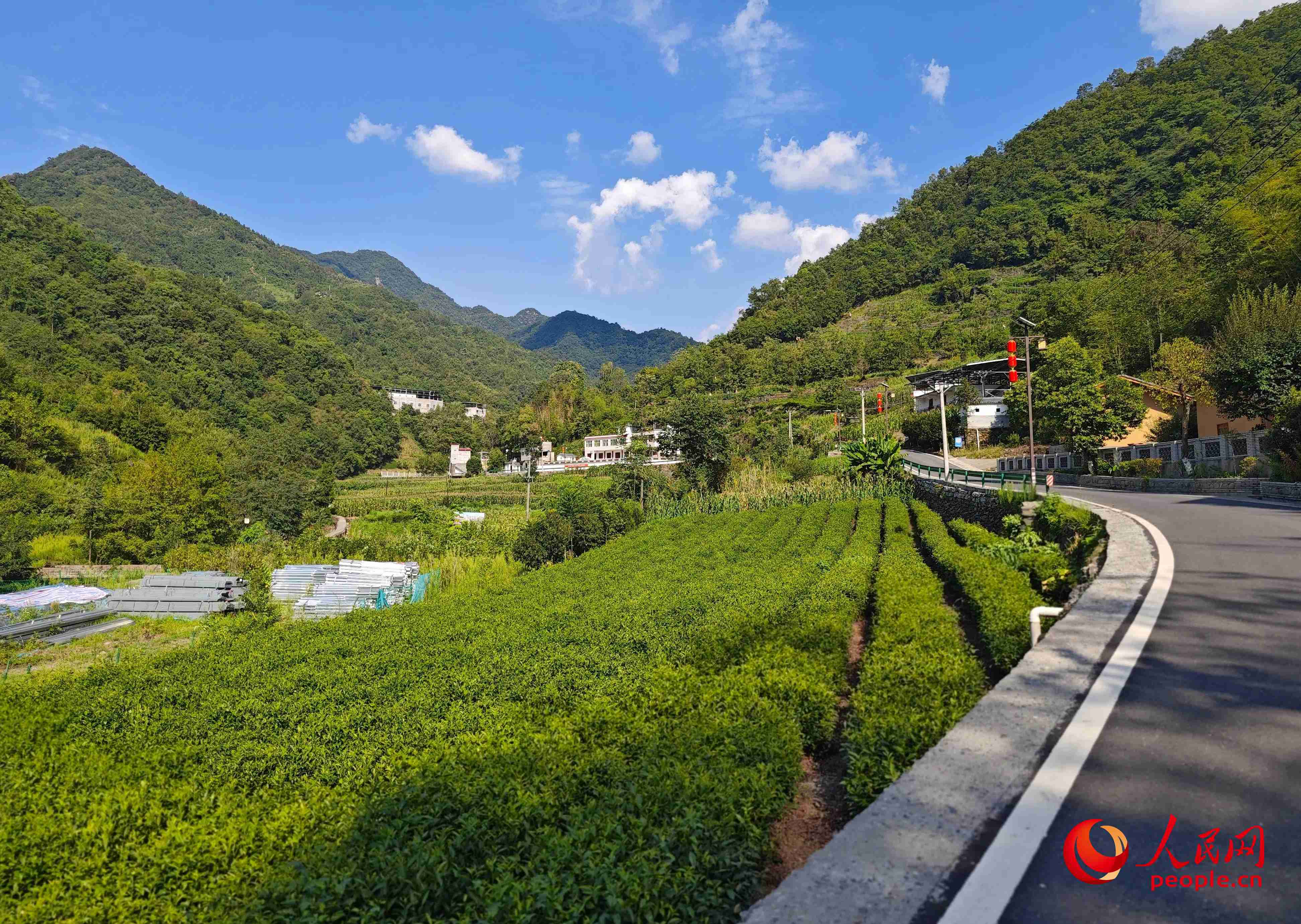 里端溝旁的鳳凰村。人民網(wǎng)記者 黃鈺攝